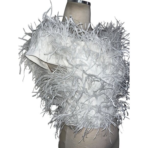 Cult Gaia Sosha Feather Top in Off White 6 New Womens Blouse - Picture 9 of 17